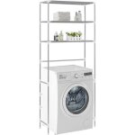 Support de rangement  3 niveaux argent 69x28x169 cm etagre de salle de bain meuble de rangement au ...