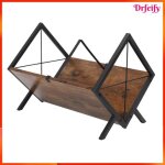 Support de rangement vinyles - akozon - 80 lp - capacit� 80 disques - bois massif & fer - style vintage ...