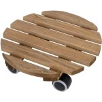 Support  roulettes en bois pour plantes dintrieur (lot de 3)