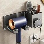Support seche cheveux sans percage en aluminium porte sèche cheveux murale organisateur salle de bain ... Support seche cheveux sans percage en aluminium porte sèche cheveux murale organisateur salle de bain ...