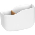 Support de t�l�commande mural adh�sif - bo�te de rangement organizer plateau creux - blanc