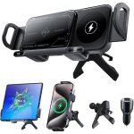 Support de t�l�phone portable de voiture pour galaxy z fold / flip avec fonction de charge 15 w dual ...