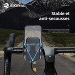 Support t�l�phone universel pour moto v�lo - sikenai - 2 en 1 porte - pour smartphone abs noir