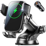 Support t�l�phone voiture induction 15w chargeur induction voiture charge rapide ventouse puissante & ...