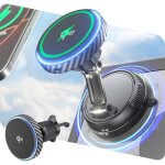 Support t�l�phone voiture induction chargeur pour magsafe[qi2 certifi� 15w charge rapide & ventouse vide] ...