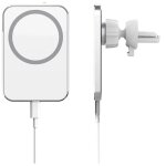 Support t�l�phone voiture magn�tique magsafe avec chargeur sans fil qi ? rotation 360�