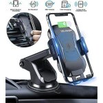 Support t�l�phone voiture - chargeur induction qi 10w - rotation 360� - bras prolong� - ventouse puissante ...