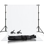 Support de toile de fond pour photographie - autrement - avec trpieds 2. 6 x 3 m - blanc