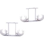 Support de tringle � rideau - non sp�cifi� - double support mural - m�tal - 14 x 8 cm - blanc