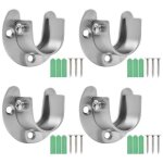 Support de tringle  rideau lot de 4 acier inoxydable support pour tringle ouverte en forme de u