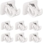 Support de tringle  rideau - noname - 8 pcs - fixations sans perage - plastique abs - 7. 5x7 cm