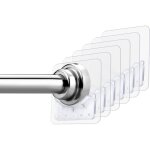 Supports de tringle � rideau de douche - adh�sifs - transparent - 6 pcs - fixation sans per�age