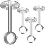 Supports de tringle � rideaux - estampille - lot de 4 - 32 mm - argent� - acier inoxydable - fixation ...