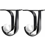 Support de tringle à rideau au plafond en zinc pour chambre et salon (noir) Support de tringle à rideau au plafond en zinc pour chambre et salon (noir)