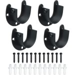Support de tringle � rideau - non sp�cifi� - u - acier inoxydable - noir - 4 pcs