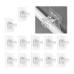 Support de tringle  rideau - noname - lot de 12 - transparent - autocollant - multifonctionnel