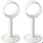 Support tringle rideaux plafond - mhy� - blanc brillant - acier inoxydable - diam�tre 32 mm - 2 pi�ces ...