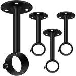 Supports de tringle � rideaux de plafond - ulisem - lot de 4 - m�tal robuste - noir - 25 mm - fixation ...