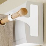 Support tringle rideaux sans per�age - estampille - fixation autocollante - lot de 2 - compatible barres ...