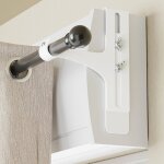 Support de tringle � rideaux sans per�age - febest - lot de 2 - �20 - 28 mm - blanc - installation facile ...