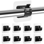 Support tringle rideaux sans per�age - febest - 8 pi�ces - auto - adh�sif - noir - imperm�able - compatible ...
