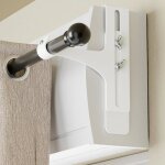 Support de tringle � rideaux sans per�age - zgeer - lot de 2 - �20 - 28 mm - blanc - m�tallique - installation ...