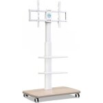 Support tv fitueyes sur pied en bois 20 mm avec roulettes pour tv 32 - 70 pouces