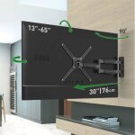 Support tv mural 13?65 bras extensible 76 cm pivotant & inclinable charge 36 kg vesa 400x400 mm compatible ...