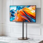 Support tv sur pied avec roulettes - pied tv de 40 � 75 pouces hauteur r�glable 126 - 140cm max vesa ...