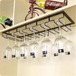 Support de verre � vin - porte - verres suspendu stemware en rack avec 6 rails 60 x 225 x 55cm[84]