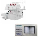 Surjeteuse brother m343d 2 aiguilles - bras libre + bo�te de 4 bobines de fil - madeira - pour surjeteuse ...