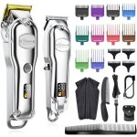 Surker - tondeuse  cheveux pour hommes - tondeuse  barbe sans fil - 14 peignes de guidage - marron ...