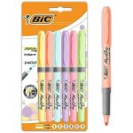 Surligneurs bic highlighter grip pastel - couleurs assorties - blister de 6