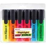 Surligneur - edding - 345 - rechargeable - 6 couleurs assorties - pointe biseaut�e