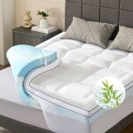 Surmatelas m�moire de forme - niceplus - 160 x 200 cm - 7 cm - housse bambou respirante
