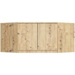 Surmeuble pour armoire akord s100 ch�ne artisan 100 cm 2 portes 3 �tag�res 100x50x55 cm
