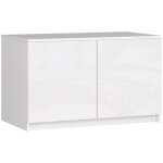 Surmeuble pour armoire akord s90 blanc 90 cm 2 portes fa�ade blanche brillante 2 �tag�res 90x51x55 cm ...