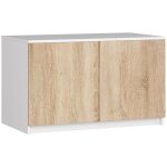 Surmeuble pour armoire akord s90 blanc 90 cm 2 portes fa�ade ch�ne sonoma 2 �tag�res 90x51x55 cm