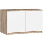 Surmeuble pour armoire akord s90 ch�ne sonoma 90 cm 2 portes fa�ade blanche 2 �tag�res 90x51x55 cm