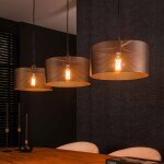 Suspension 3 lampes 120x30x150 cm en métal noir Suspension 3 lampes 120x30x150 cm en métal noir