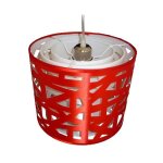 Suspension - marmande - abat - jour ajouré - rouge - Ø25cm Suspension - marmande - abat - jour ajouré - rouge - Ø25cm