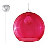 Suspension - sollux - ball e27 - rouge - métal et verre - design moderne loft Suspension - sollux - ball e27 - rouge - métal et verre - design moderne loft