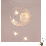 Suspension dcorative lune etoile - aluminium - pour enfant chambre caf salon - 5 * g4 - noir