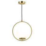 Suspension design nordique en aluminium dor abat - jour en boule de verre e27 idale pour salon salle ...