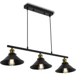Suspension industrielle 3 lumi�res lustre vintage r�glable plafonnier r�tro cuisine salle � manger �lot ...