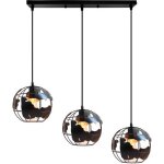 Suspension luminaire industrielle en barre 3 lumi�res vintage r�tro lustre lampe suspendue noir - wottes ...