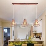 Suspension luminaire industrielle design vintage plafonnier de abat - jour m�tal diamant 3 lampes socle ...