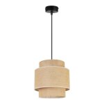 Suspension luminaire - light home lh - light - home lh boho - jute et m�tal noir - 1 ampoule e27 - style ...