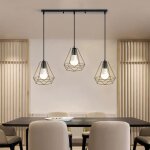 Suspension luminaire vintage géométrie nid style lustre industriel 3 lampes ajustable pour salon cuisine ... Suspension luminaire vintage géométrie nid style lustre industriel 3 lampes ajustable pour salon cuisine ...