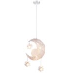 Suspension lune etoile design plafonnier lustre pour chambre denfant lumire blanc chaud - yote